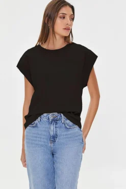 Cap-Sleeve Cotton Tee