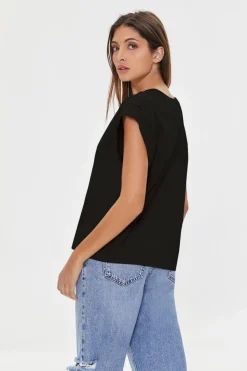 Cap-Sleeve Cotton Tee