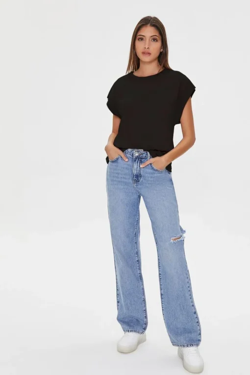 Cap-Sleeve Cotton Tee