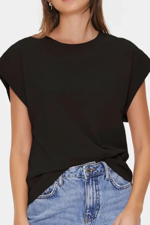 Cap-Sleeve Cotton Tee