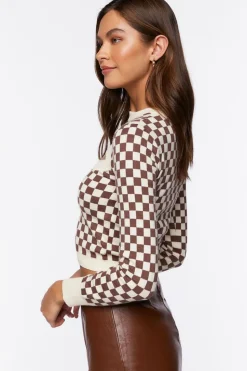 Checkered Cutout Crop Top