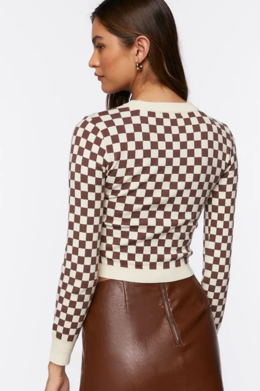 Checkered Cutout Crop Top