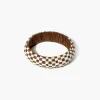 Checkered Wooden Bangle Bracelet