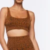 Cheetah Print Longline Sports Bra