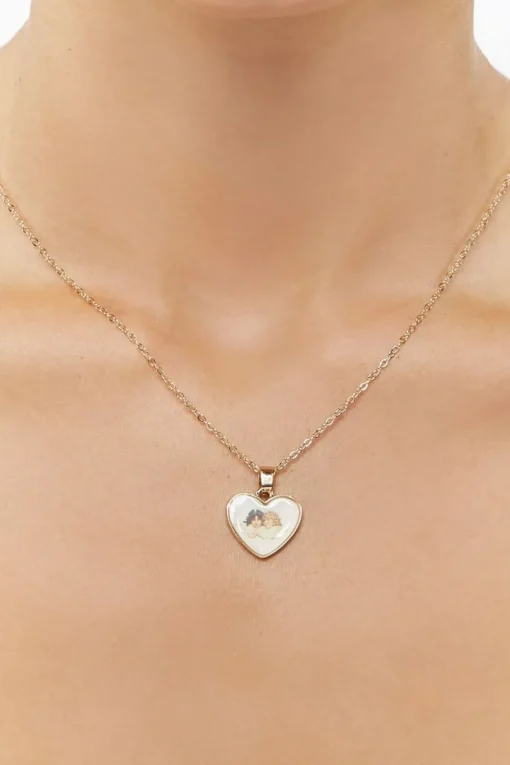 Cherub Heart Pendant Necklace