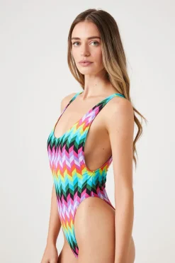 Chevron Print One-Piece Swimsuit
