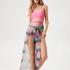 Chevron Print Swim Cover-Up Pants