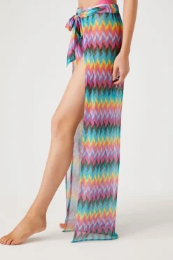 Chevron Print Swim Cover-Up Pants