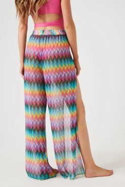 Chevron Print Swim Cover-Up Pants
