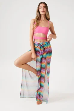 Chevron Print Swim Cover-Up Pants