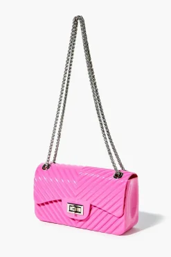 Chevron-Quilted Chain Crossbody Bag