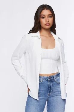 Chiffon Dolphin-Hem Shirt