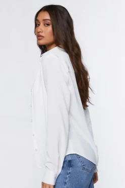 Chiffon Dolphin-Hem Shirt