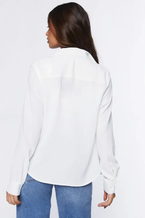 Chiffon Dolphin-Hem Shirt