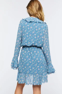 Chiffon Floral Print Mini Dress
