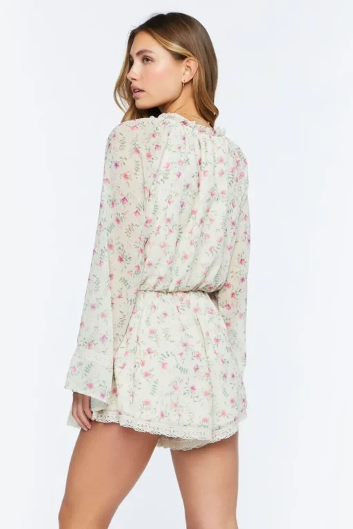 Chiffon Floral Print Romper