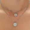 Coin Pendant Layered Necklace