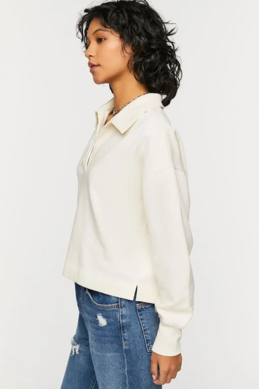 Collared Drop-Sleeve Pullover