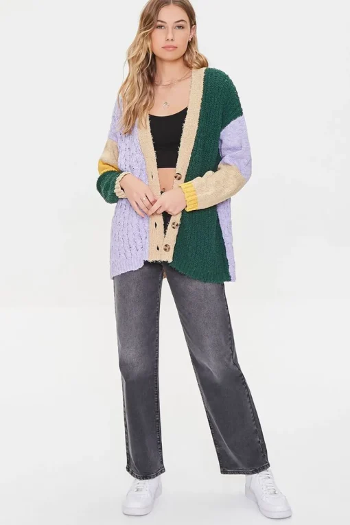 Colorblock Cardigan Sweater