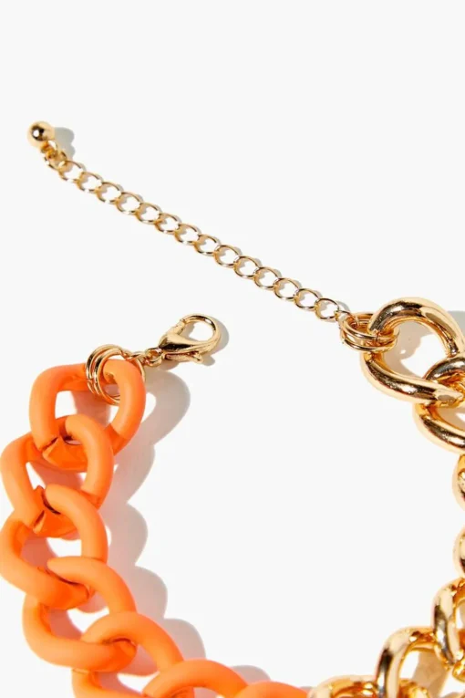 Colorblock Chunky Chain Bracelet