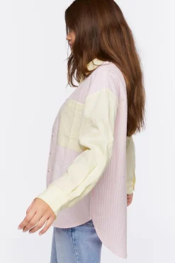 Colorblock Pinstriped Shirt