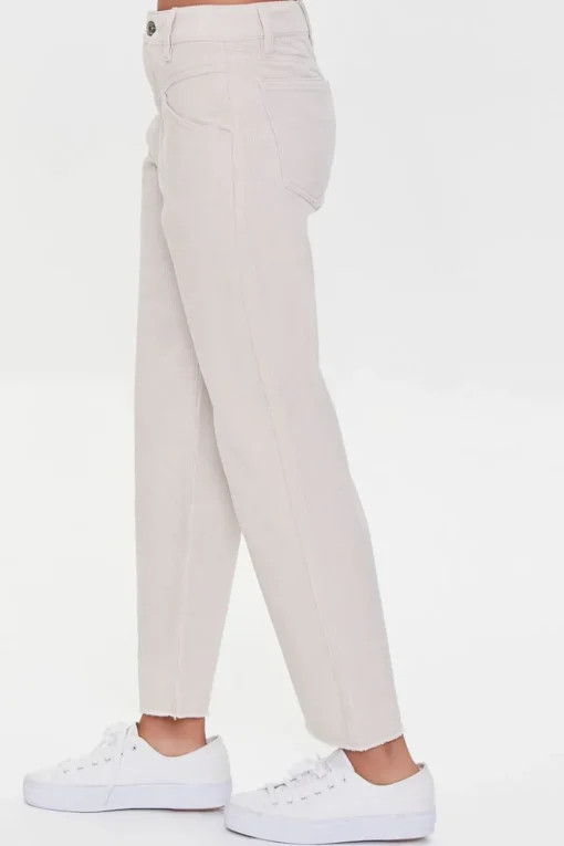 Corduroy Frayed Wide-Leg Pants