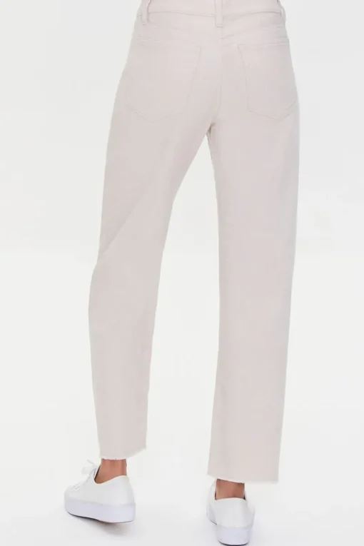 Corduroy Frayed Wide-Leg Pants