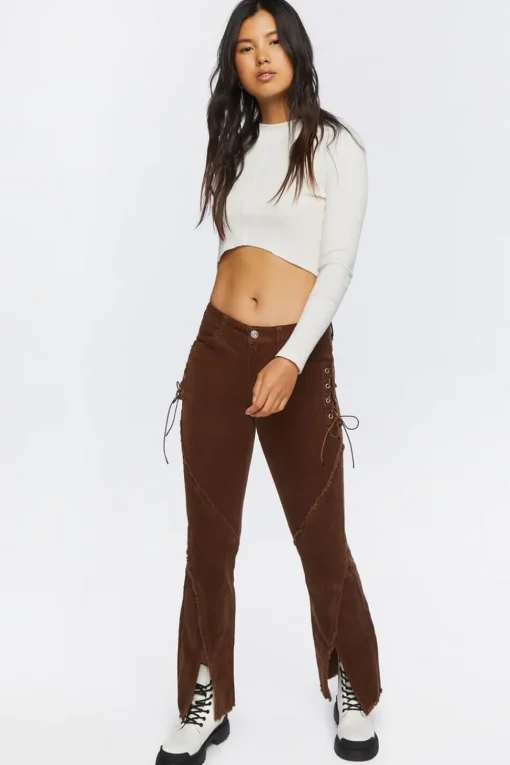Corduroy Lace-Up Pants