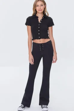 Corduroy Lace-Up Pants