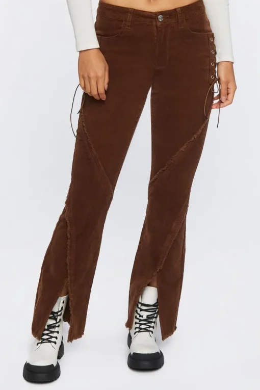 Corduroy Lace-Up Pants