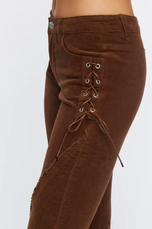 Corduroy Lace-Up Pants