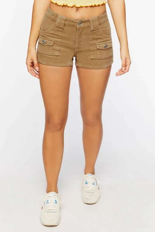 Corduroy Mid-Rise Shorts