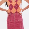 Corduroy O-Ring Mini Skirt