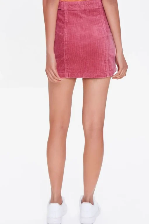 Corduroy O-Ring Mini Skirt