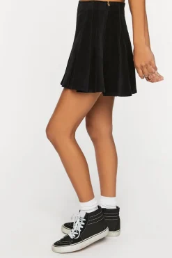 Corduroy Pleated Mini Skirt
