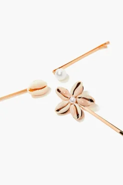 Cowrie Shell Bobby Pin Set