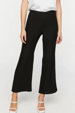 Crepe Flare-Leg Pants