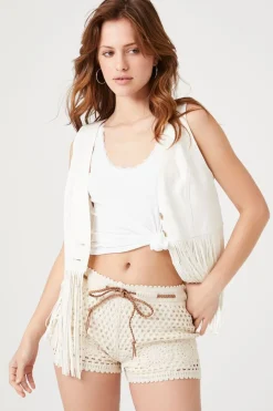 Crochet Drawstring Shorts