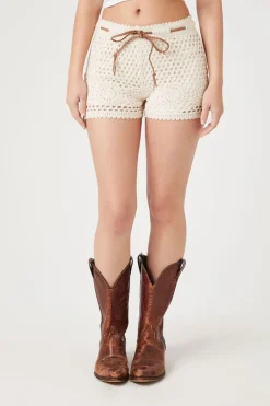 Crochet Drawstring Shorts