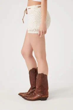 Crochet Drawstring Shorts