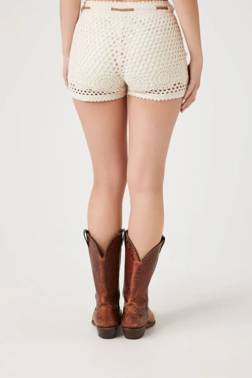 Crochet Drawstring Shorts