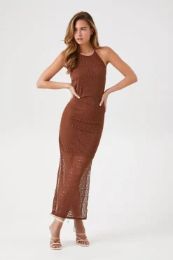 Crochet Halter Maxi Dress