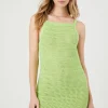 Crochet Sweater-Knit Mini Dress