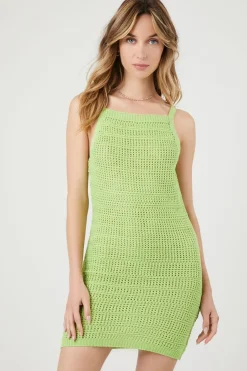 Crochet Sweater-Knit Mini Dress