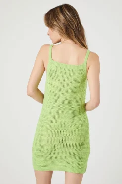 Crochet Sweater-Knit Mini Dress