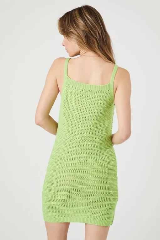 Crochet Sweater-Knit Mini Dress