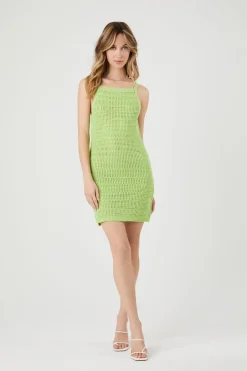 Crochet Sweater-Knit Mini Dress