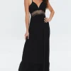 Crochet-Trim Maxi Dress