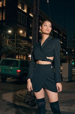 Cropped Blazer & Mini Skirt Set