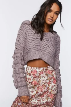 Cropped Chunky Knit Sweater